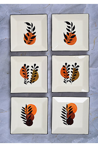 ŞURA MUTFAK LeafArt Kahvaltı Takımı 14 Parça 6 Kişilik  El Dekoru