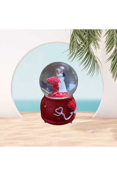 Elissa Büyük Boy Gelin Damat Kar Küresi Işıklı Ve Üflemeli