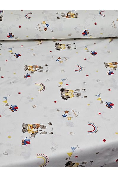 Wella Home Beybinest Cute Poplin Akfil Fabric - 100% Organic Cotton, 240 Cm Width