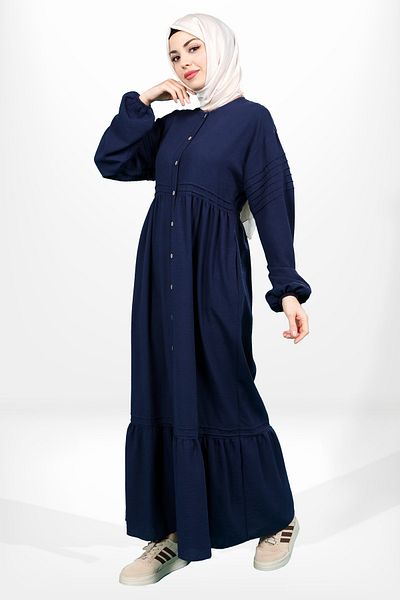 Beyza 5609 Φόρεμα Hijab Navy Blue Dolce