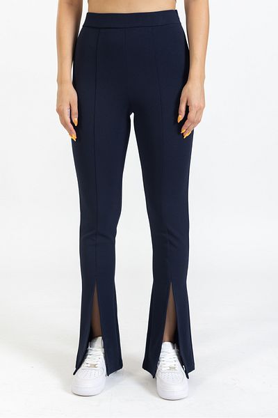 macharelbasic γυναικείο μπλε ναυτικό High Waist Lifter ισπανικό παντελόνι με σκίσιμο πόδι