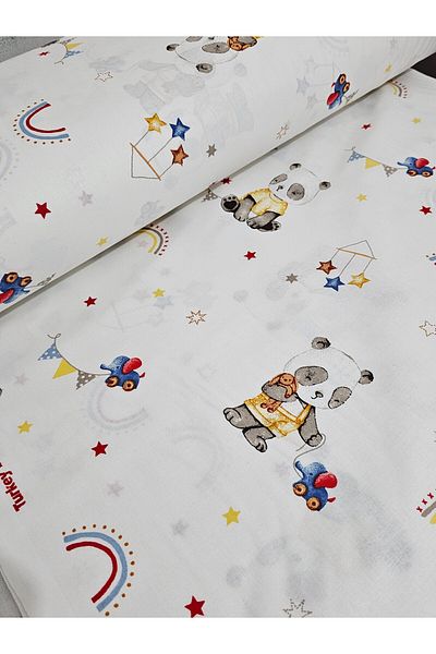 Wella Home Beybinest Cute Poplin Akfil Fabric - 100% Organic Cotton, 240 Cm Width