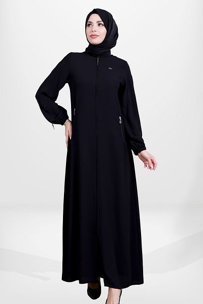 Beyza Μαύρο Ferace - Μοντέλο 3900, μανίκια με φερμουάρ