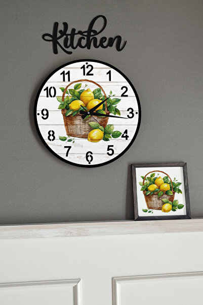 Wooden Factory Watercolor Series, Suluboya Serisi Duvar Saati, Tablo Kitchen ...