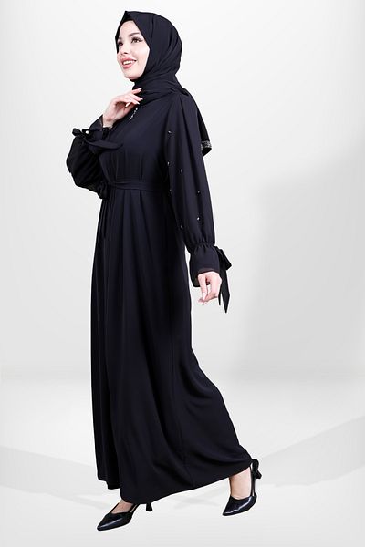 Beyza 3928 Μοντέλο Hijab Black Stone Ferace