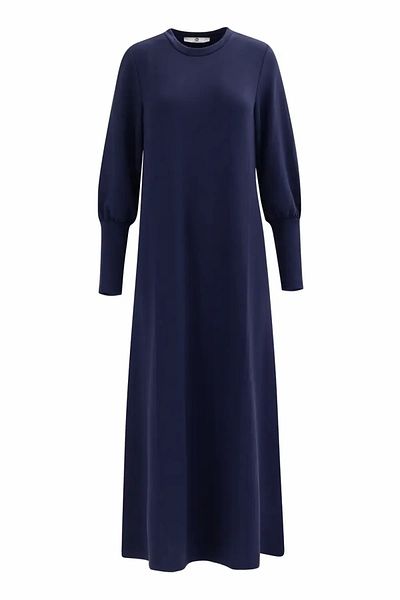 SEÇİL Women's Crew Neck Knitted Fabric Dress - Navy Blue