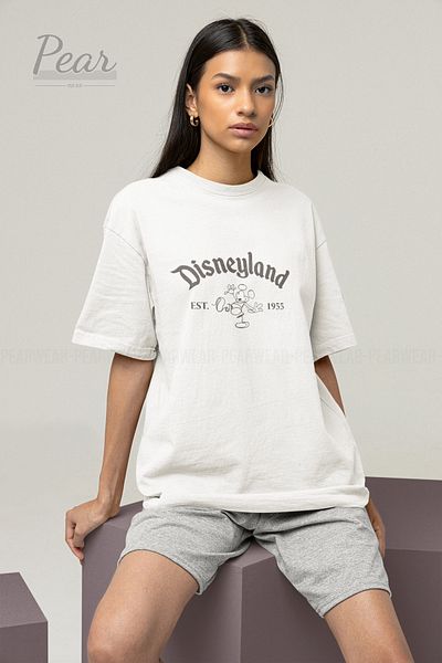 Pear Wear Tricou unisex cu imprimeu Disneyland Tricou supradimensionat