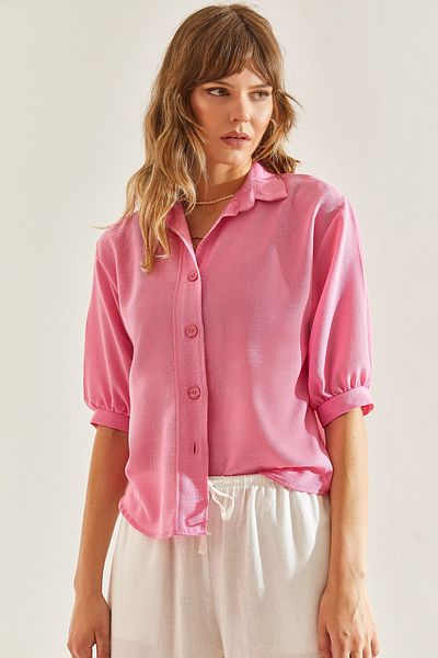 Bianco Lucci Női félujjú lenvászon Oversize szabású ing60251089