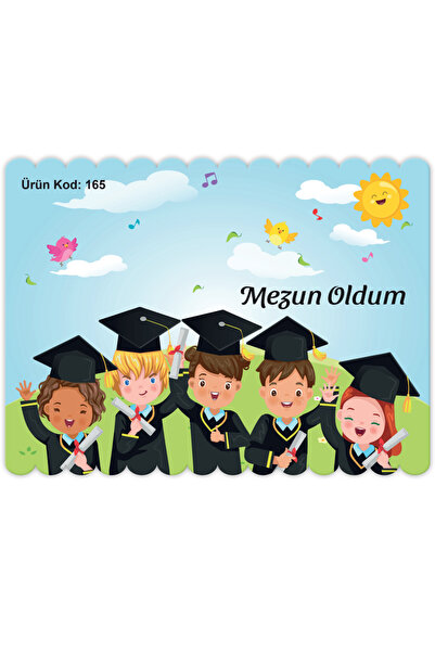uzaktangelir Karne Kılıfı Kabı  Mezun Oldum (5 Adet) - Ürün Kodu : 165