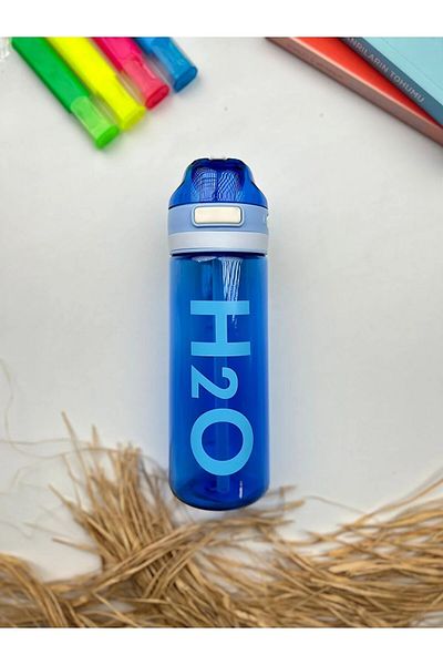 Tohana H2O Polycarbonate Flask with Straw 800 ml Blue Color