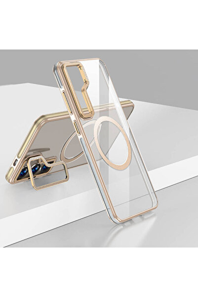 Gpack Samsung Galaxy S24 Plus Kılıf Wlons Magsafeli Renkli Çerçeve Standlı Ef...