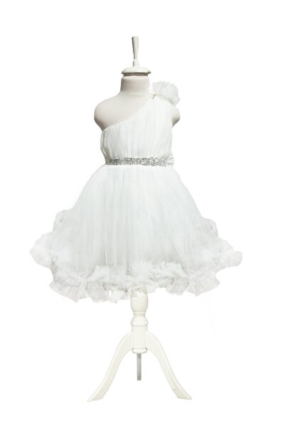 Mashotrend Tek Omuz Gümüş Bel Kız Çocuk Abiye - Tek Omuz Kız Çocuk Abiye Elbi...