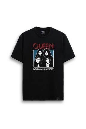 Darkia Queen Muzik Grubu Rock n Roll Tasar m Bask l Siyah Ti ort T shirt