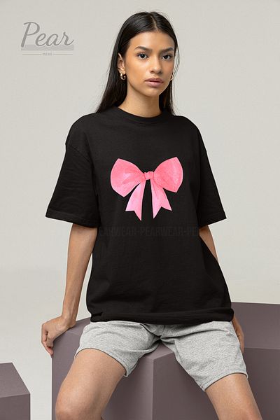 Pear Wear Μπλουζάκι με κορδέλα Unisex με στάμπα με φιόγκο Oversize T-shirt