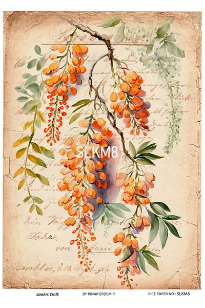LİNEART Lineart Brass Pattern Decopage Paper - La-Slkm8