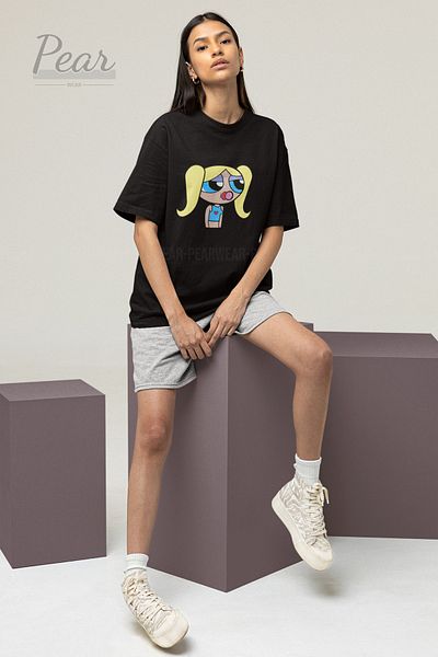 Pear Wear Μπλουζάκι Powerpuff Girls Bubbles Printed Unisex T-shirt Oversize