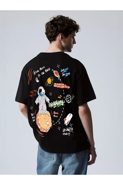 aynewmoda Astronaut front and back printed oversize T-shirt