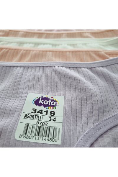 Uğur bebe KOTA Girl's Ribbed natural cotton Assortment 5 pieces slip panties