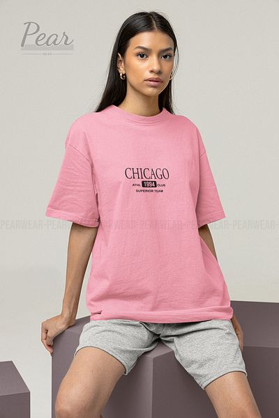 Pear Wear Chicago Printed Unisex T-Shirt Oversize T-shirt