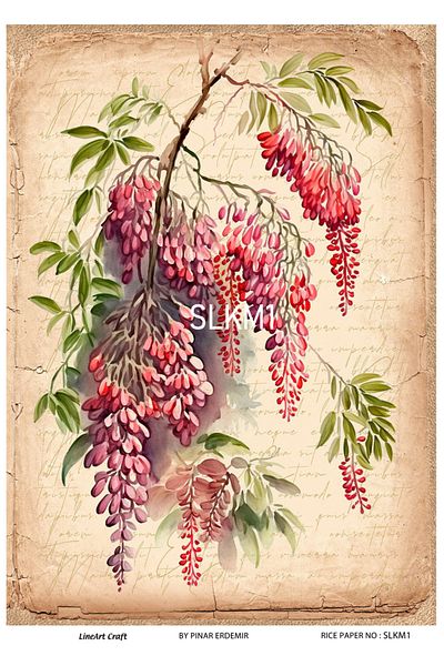 LİNEART Brass Patterned LineArt Decopage Paper - LA-SLKM1