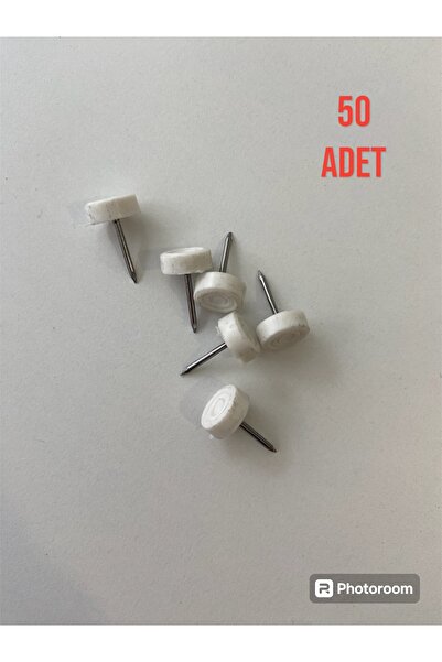 İlka Çivili Poligrit Mobilya Masa Sandalye Zemin Koruyucu Pabuç Beyaz Renk Plastik Poligrit