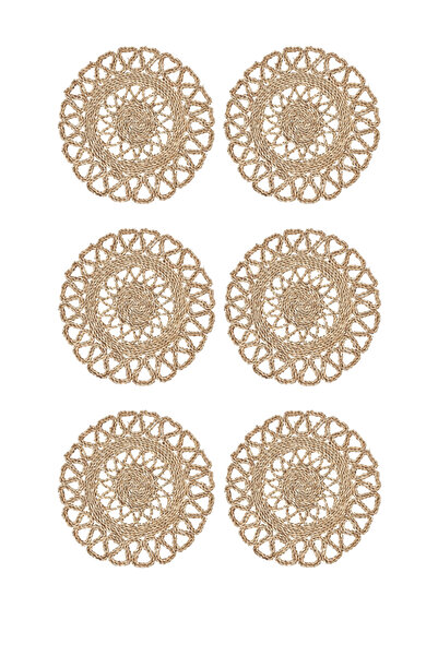 Home Gallsopp 6 Adet Amerikan Servis, Natürel, Hasır, 37 Cm