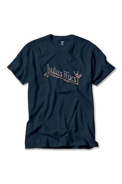 Z zepplin Μπλουζάκι Judas Priest Logo 2 Navy Blue