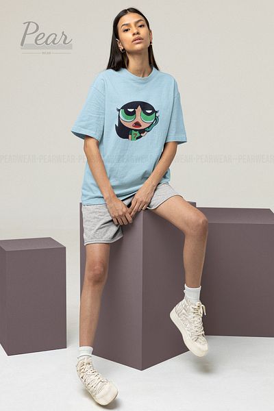 Pear Wear Μπλουζάκι Powerpuff Girls Buttercup Printed Unisex T-shirt Oversize