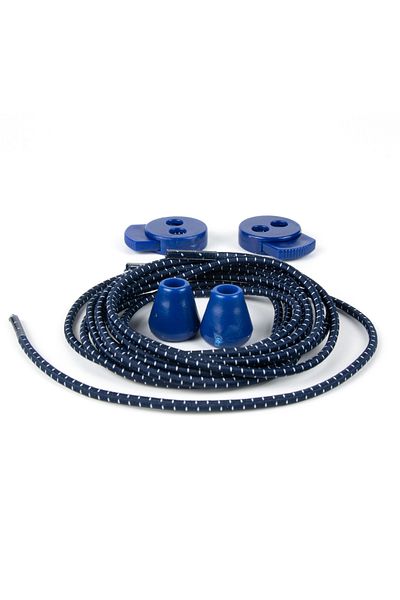 AiryFooT Smart Laces, Practical Elastic Shoelaces 100 Cm ( Navy Blue Striped )