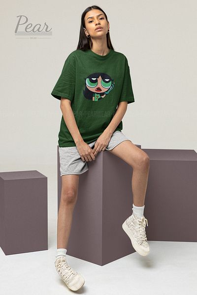Pear Wear Μπλουζάκι Powerpuff Girls Buttercup Printed Unisex T-shirt Oversize