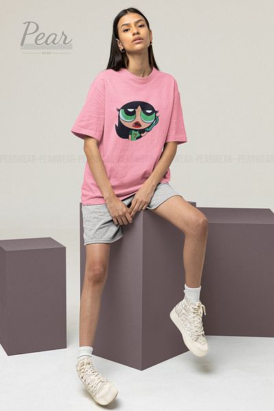 Pear Wear Μπλουζάκι Powerpuff Girls Buttercup Printed Unisex T-shirt Oversize