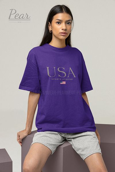 Pear Wear Μπλουζάκι USA Printed Unisex T-shirt Oversize