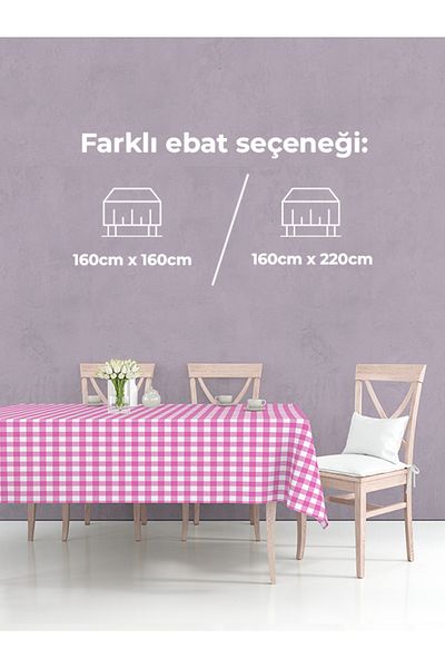 Tuable مفرش طاولة منقوش باللون الوردي 160x160 سم
