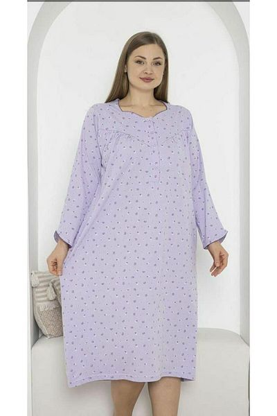 ATINÇ Long Sleeve Plus Size Mother Nightgown