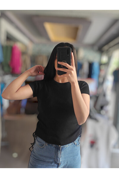 Sublime Butik Εφαρμοσμένη Crop μπλούζα με μαζεμένες πλευρές