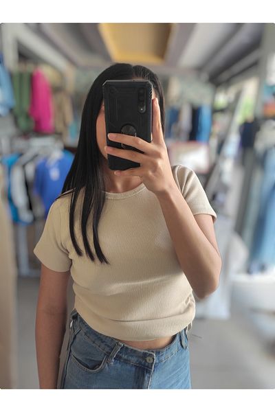 Sublime Butik Εφαρμοσμένο κορμάκι με μαζεμένες πλευρές Crop/Bluz