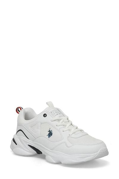 U.S. Polo Assn. U.S.POLO ASSN BOB 4FX WHITE NAVY BLUE COMFORT CASUAL ΑΝΑΤΟΜΙΚΑ ΑΘΛΗΤΙΚΑ ΠΑΠΟΥΤΣΙΑ