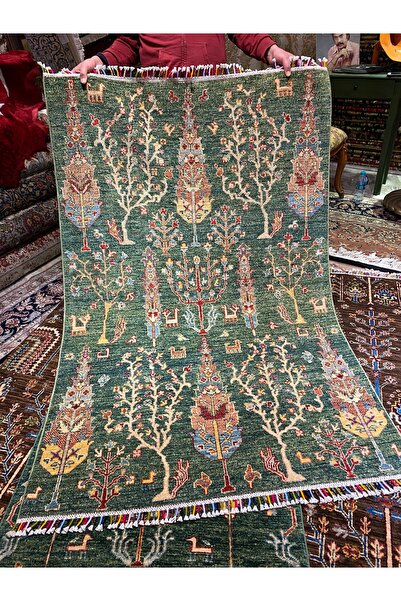 RD RAMAZAN DAĞ EL HALI SANATI El Dokuma Afgan Sultanı Hayat ağacı pamuk üstü ...