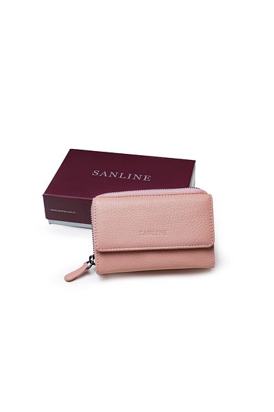 SANLINE 2754 Model Powder Colored Genuine Leather Women's Wallet