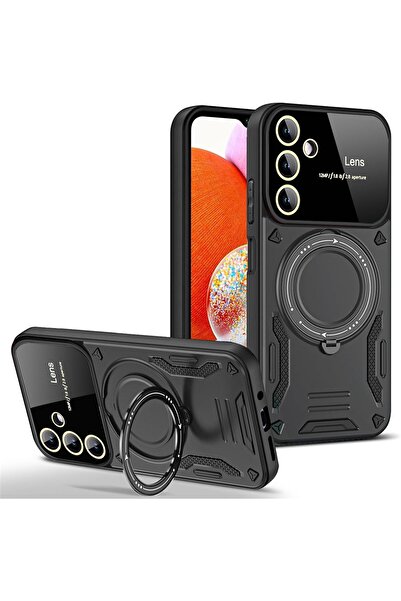 Deppo Trend Samsung Galaxy A55 Uyumlu Kılıf Magsafe Standlı Kamera Lens Korum...