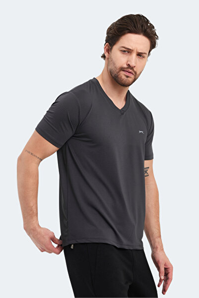 Slazenger Katriina Men's V-Neck Dark Gray T-Shirt