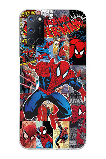 Magic Ring Oppo A52/A72/A92 Uyumlu Spiderman Aesthetic Tasarımlı Şeffaf Telef...