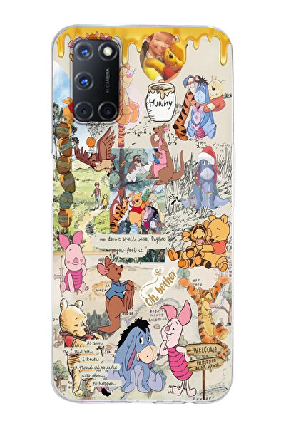 Magic Ring Oppo A52/A72/A92 Uyumlu Winnie The Pooh Kolaj Tasarımlı Şeffaf Tel...