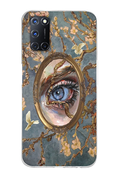 Magic Ring Oppo A52/A72/A92 Uyumlu Aesthetic Göz Tasarımlı Şeffaf Telefon Kılıfı