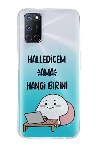 Magic Ring Oppo A52/A72/A92 Uyumlu Halledicem Tasarımlı Şeffaf Telefon Kılıfı