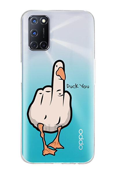Magic Ring Oppo A52/A72/A92 Uyumlu Duck You Tasarımlı Şeffaf Telefon Kılıfı