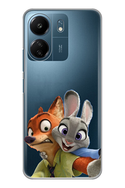 Magic Ring Xiaomi Redmi 13C Uyumlu Zootropolis Judy & Nick Tasarımlı Şeffaf T...