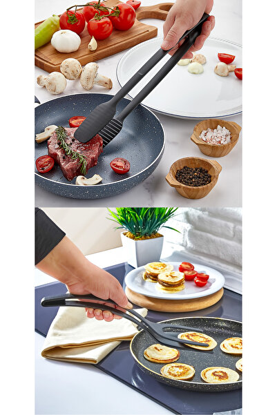ÖzSa Home Teflon Fireproof Non-Stick Serving Set - Grab and Colander Beater Plastic Set