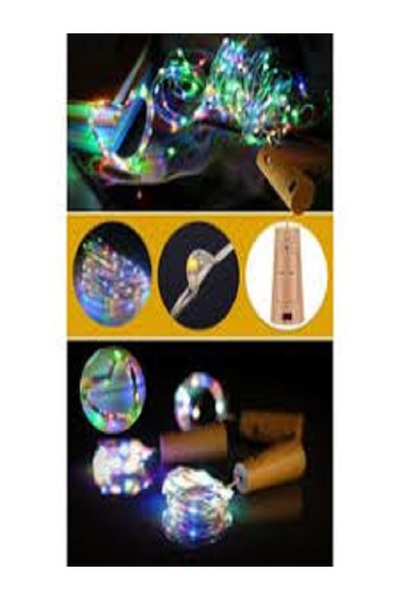 Aysmev Mantar Tıpalı Peri Led 1 Metre Karışık Renkli (3 adet)- Piller Hediyel...