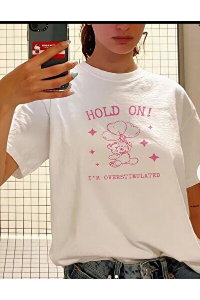 MAYDAY CULTURE Unisex Oversize Λευκό T-Shirt - Σχέδιο Y2K Bear